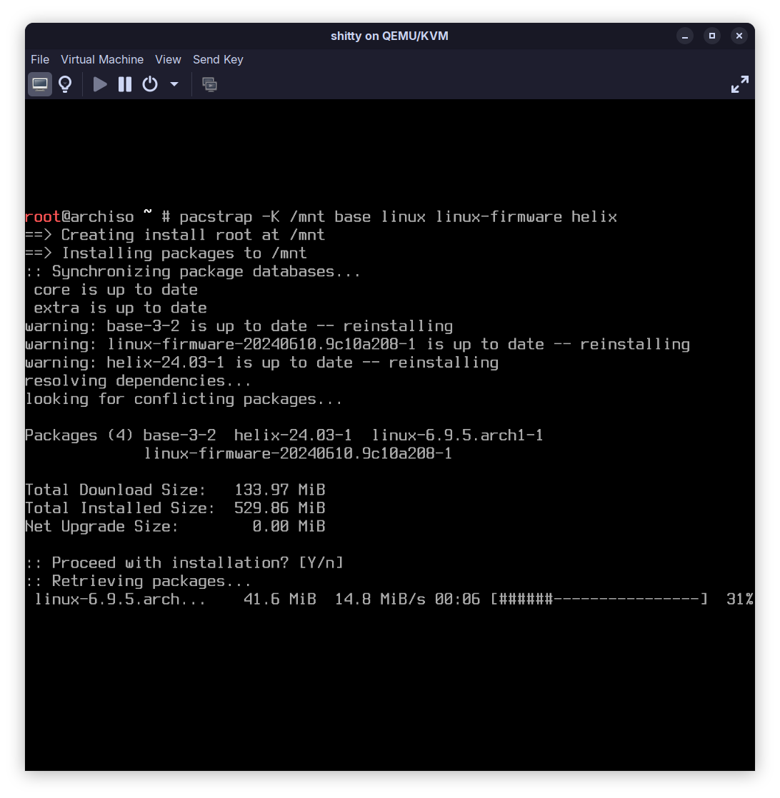 re-running pacstrap