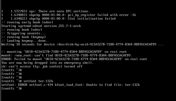 system failing to boot because it timed out waiting for the UUID i specified in my configuration